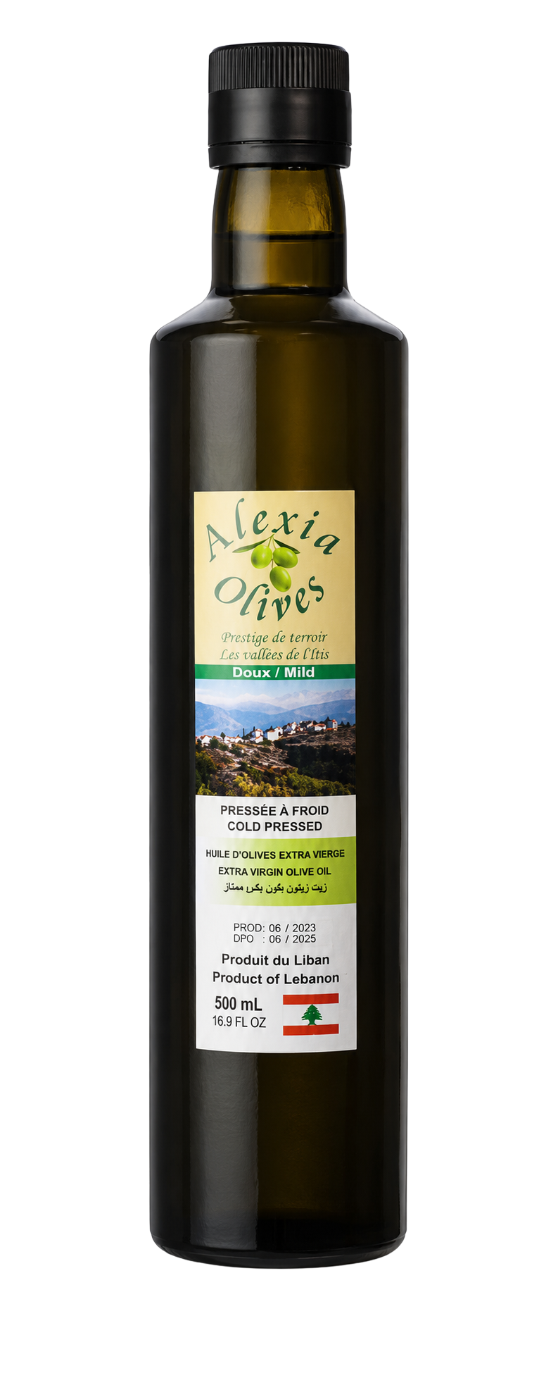 Alexia Olives extra virgin Lebanese olive oil bottle